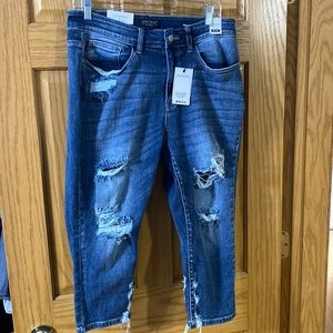 Judy Blue 14W Super Stretch Ripped Capris NWT